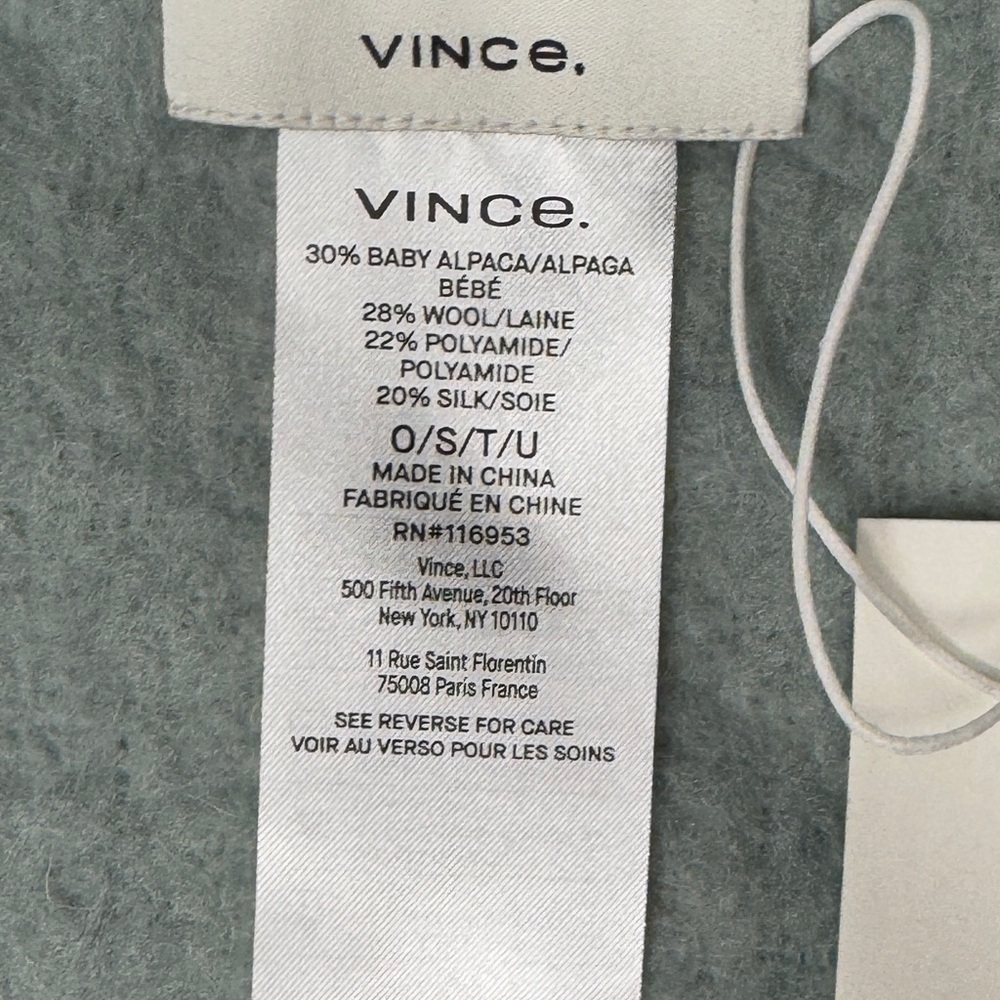 ~Vince~ Two-Tone Alpa Blend Oversized Luxurious Scarf! Gorgeous Lt Aqua and Tan - Picture 4 of 5